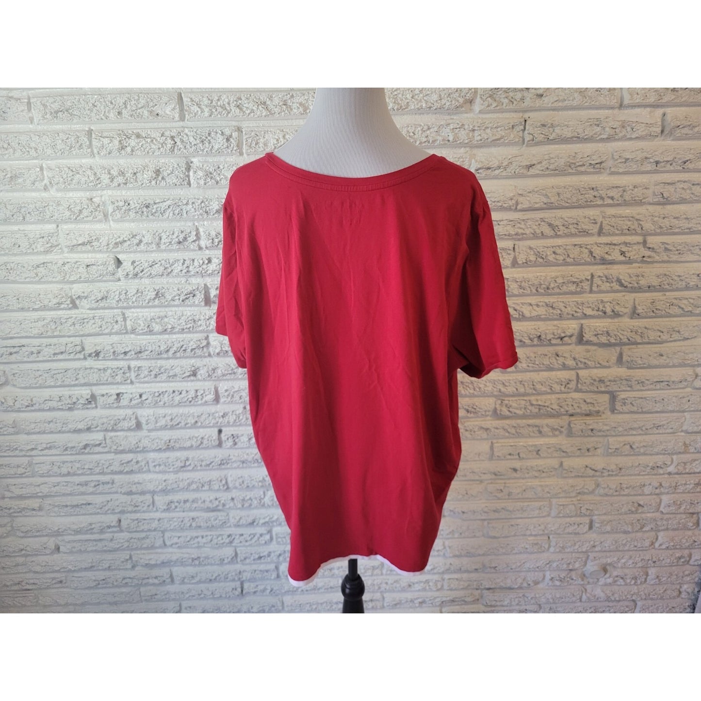 Catherines Suprema Womens Top 2X 22W 24W Plus Tee Short Sleeve Cotton Blend Red
