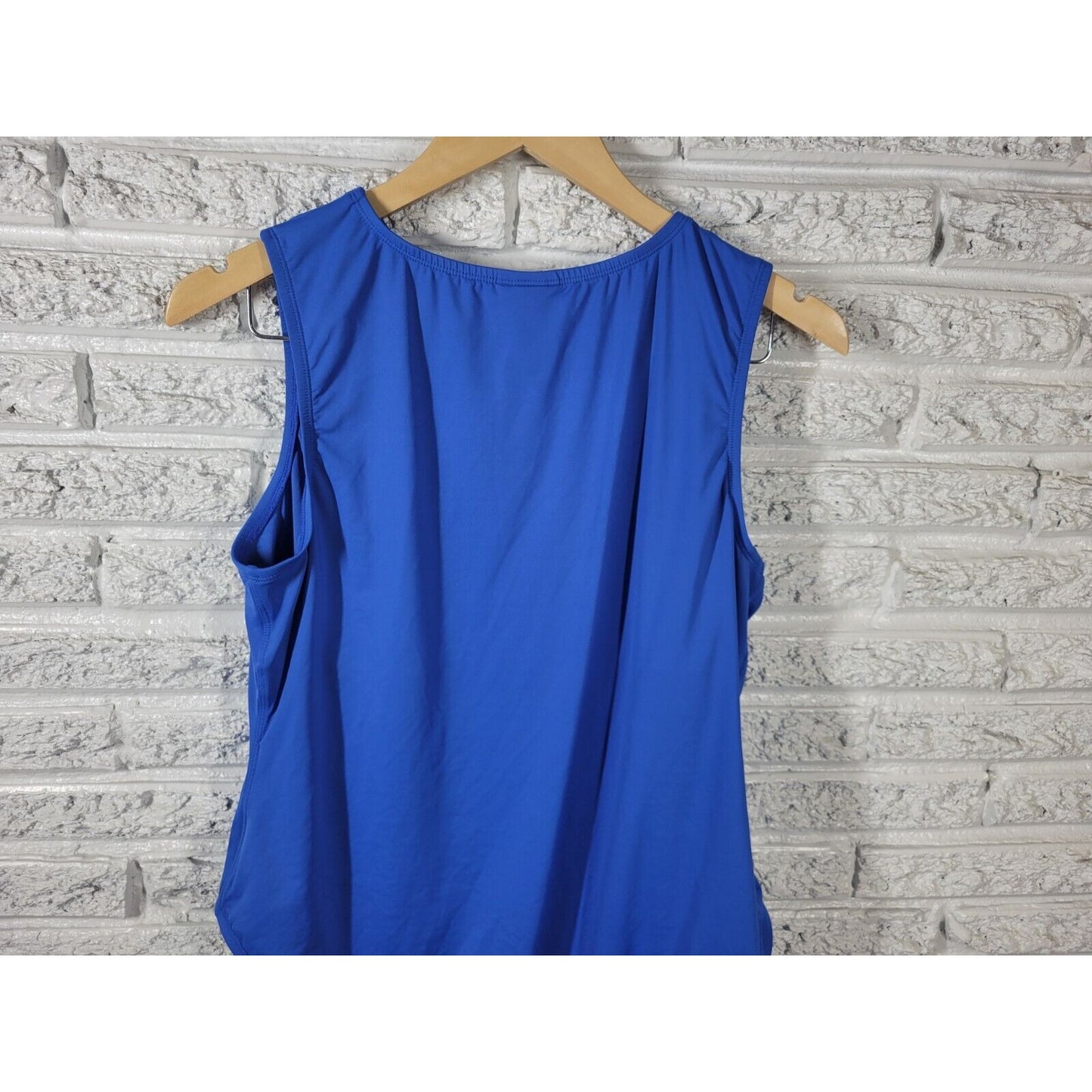 Andie Womens Bodysuit 1X Snap Up Blue One Piece Sleeveless Stretchy Intimates