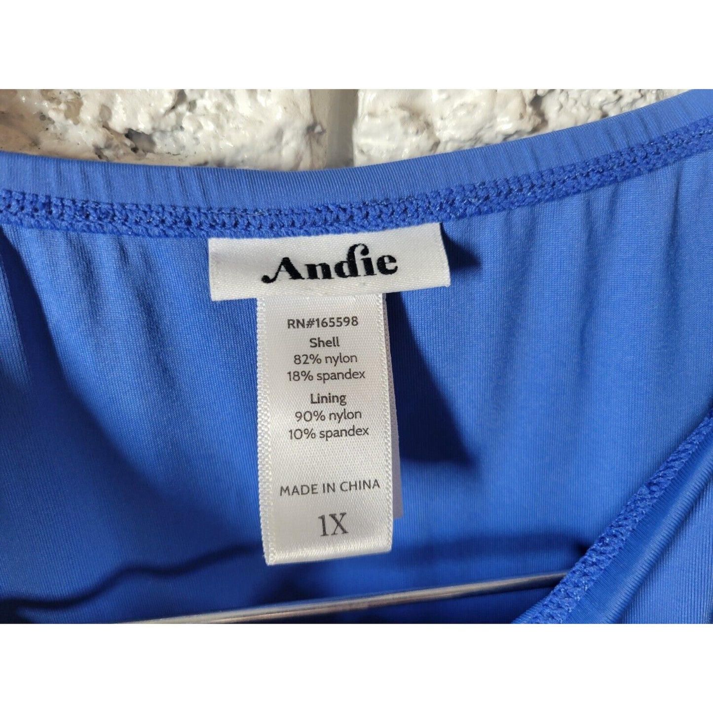 Andie Womens Bodysuit 1X Snap Up Blue One Piece Sleeveless Stretchy Intimates