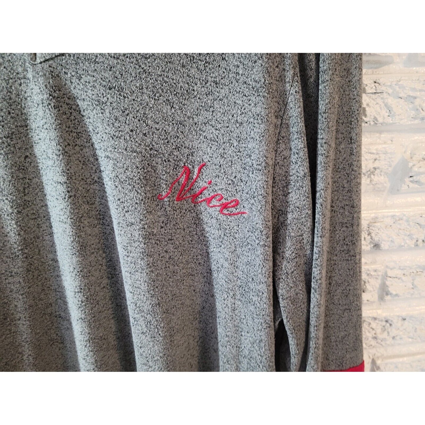 Christmas Cacique Womens Pajamas 18 20 Top Long Sleeve Sequins Naughty Nice Gray