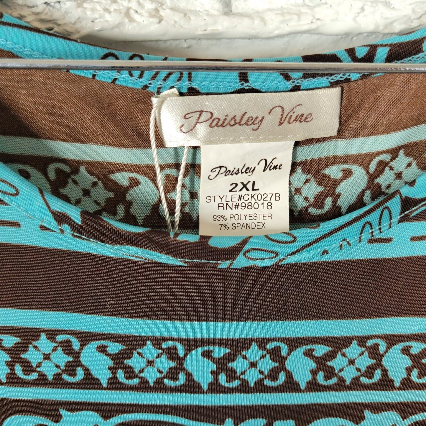 Paisley Vine Womens Dress 2XL Plus Flutter Sleeve Blue Geometric Cold Shoulder