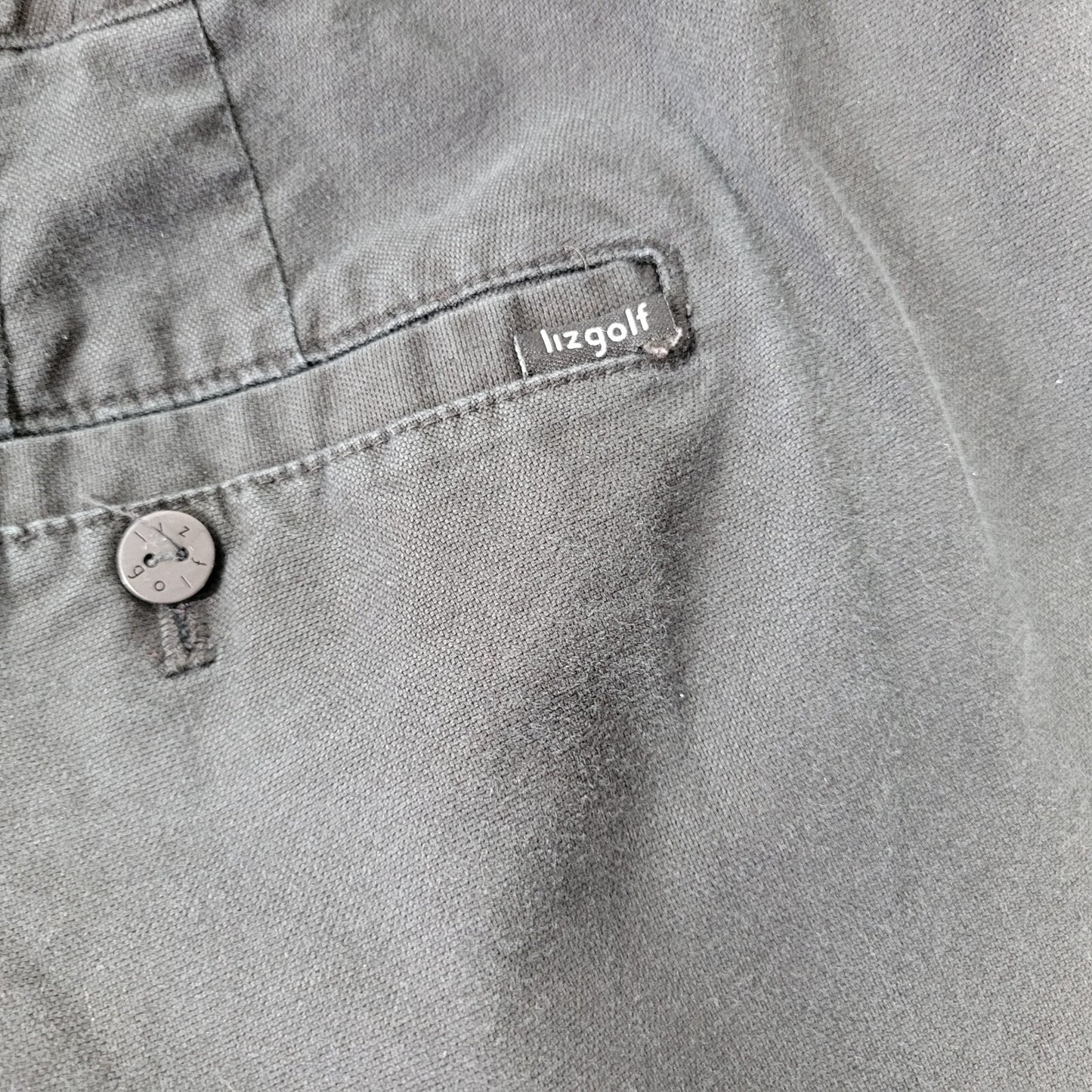 Liz Golf Claiborne Womens Pants 20W Plus Audra Capri Black Zip Fly Cotton Blend