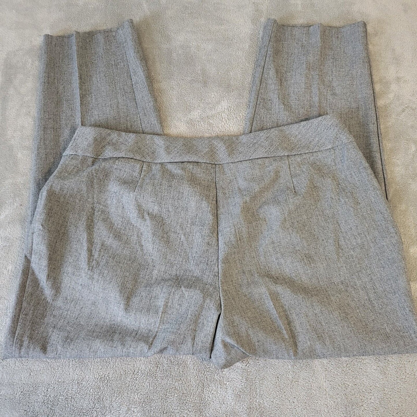 Investments Womens Pants 20WR Plus Pull On Straight Leg Gray Poly Blend Office