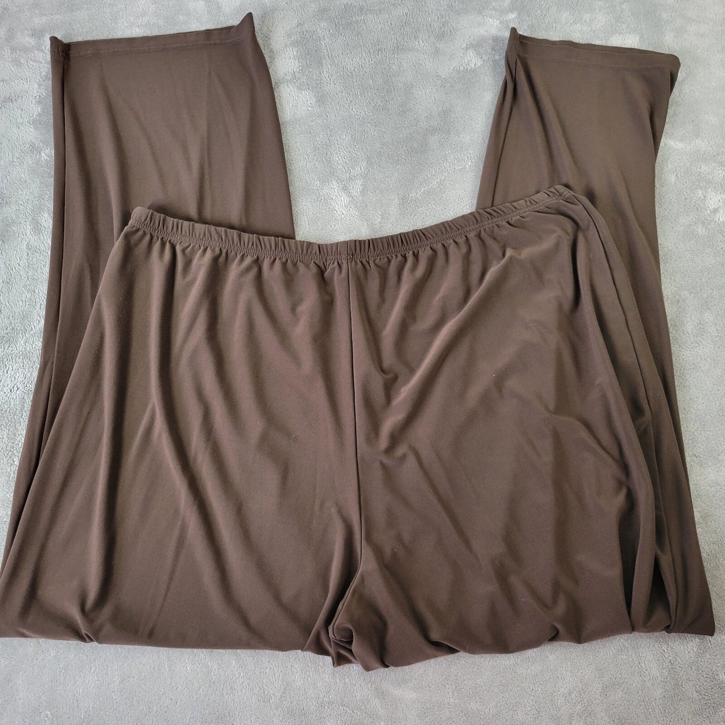 Jessica London Womens Pants 2XWT Plus Tall Pull On Brown Poly Blend Office Comfy