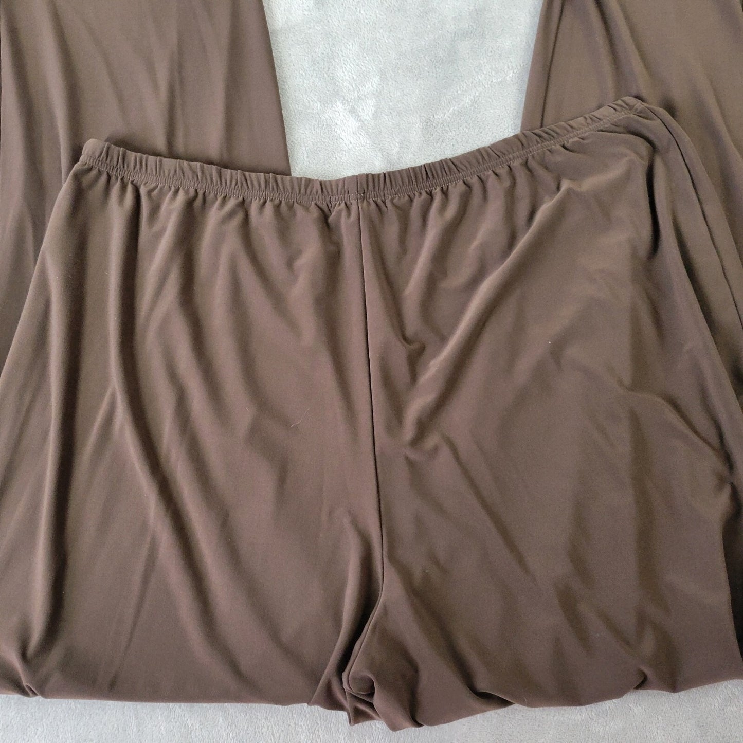 Jessica London Womens Pants 2XWT Plus Tall Pull On Brown Poly Blend Office Comfy