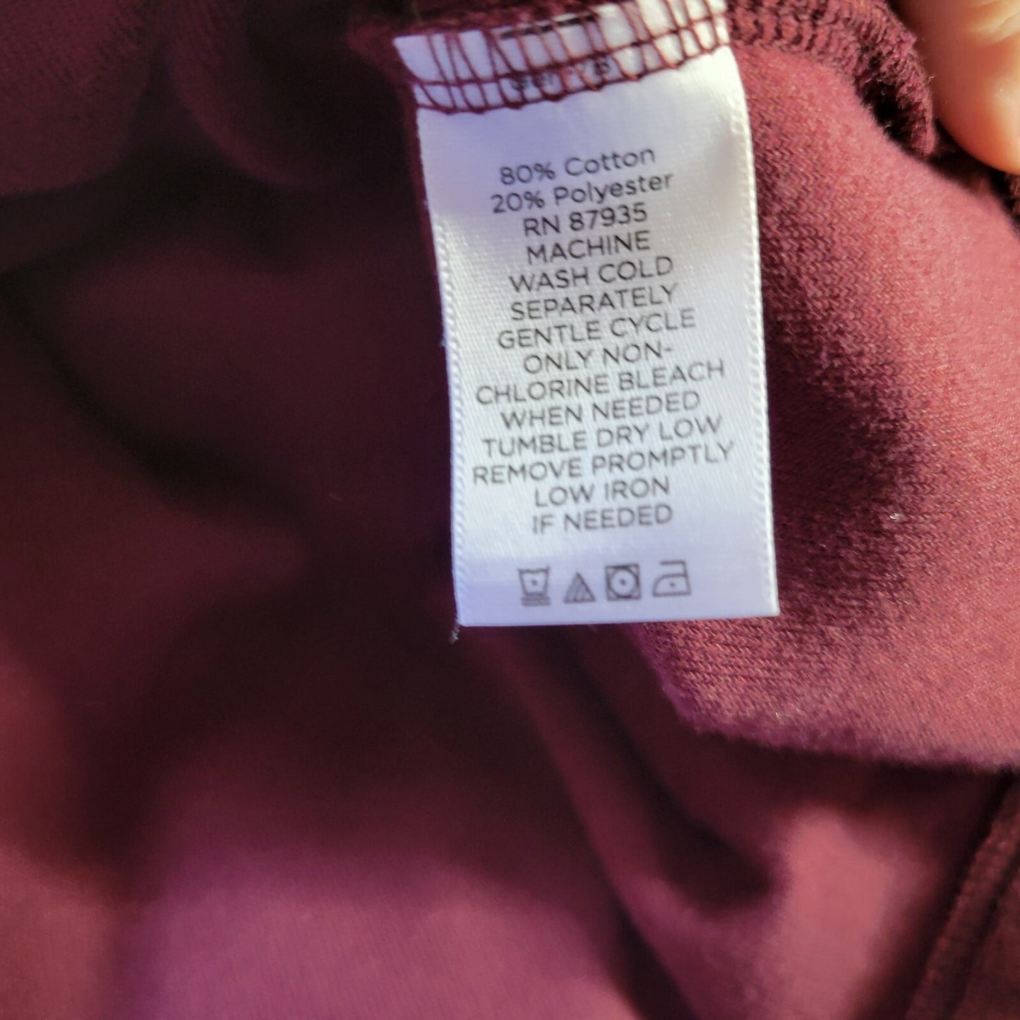 Susan Graver QVC Womens Top XL Long Sleeve Purple Cotton Blend Comfy Soft Velour