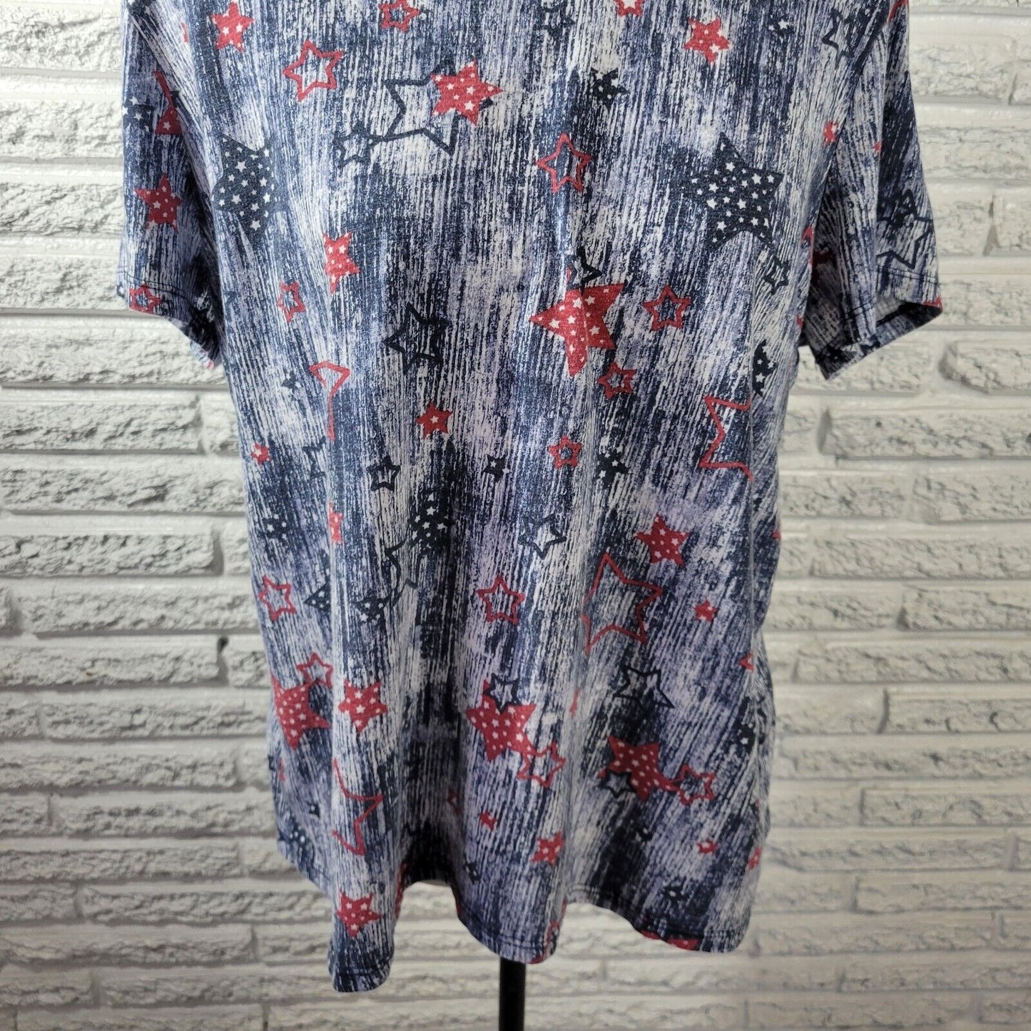 Fourth of July Christopher Banks Womens Top XL Tee Patriotic Stars Lightweight