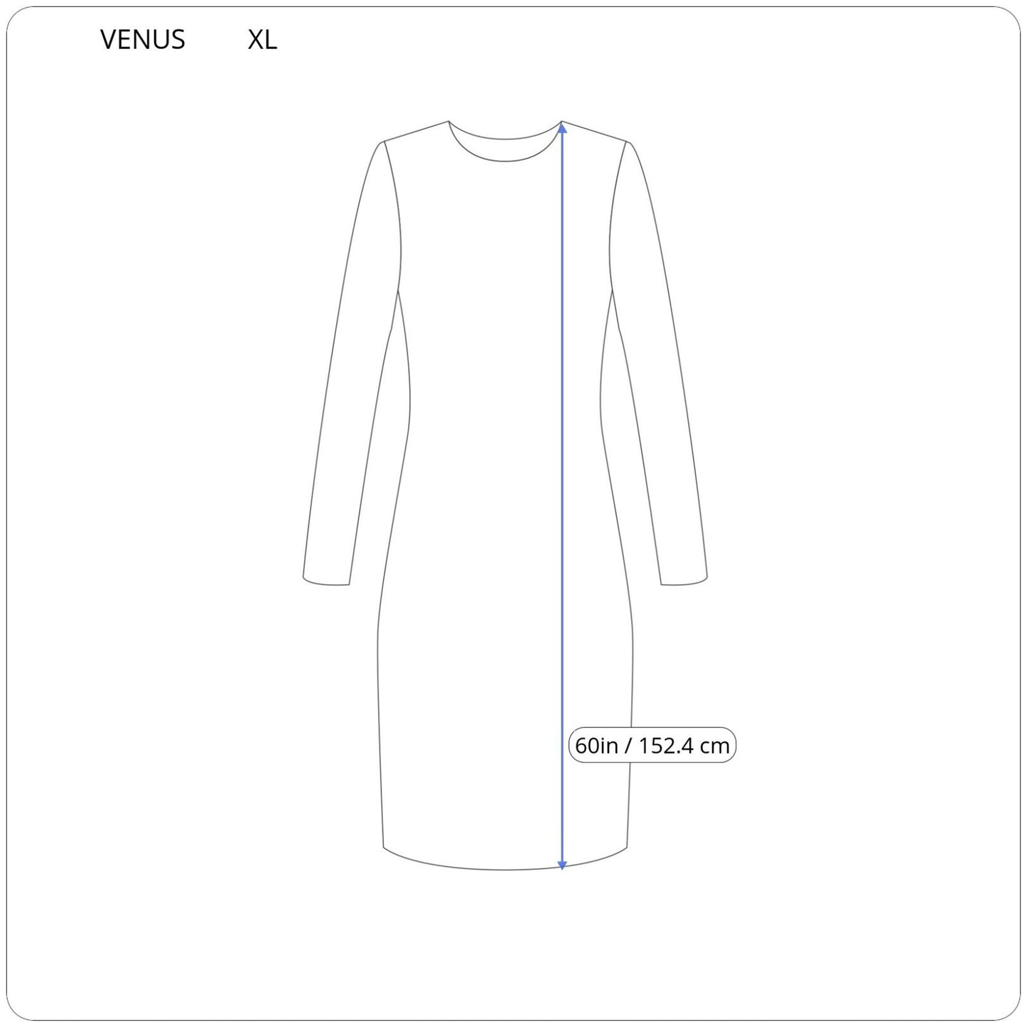 Venus Women Dress Extra Large XL Batwing Sleeve Blue High Low Poly Blend Keyhole