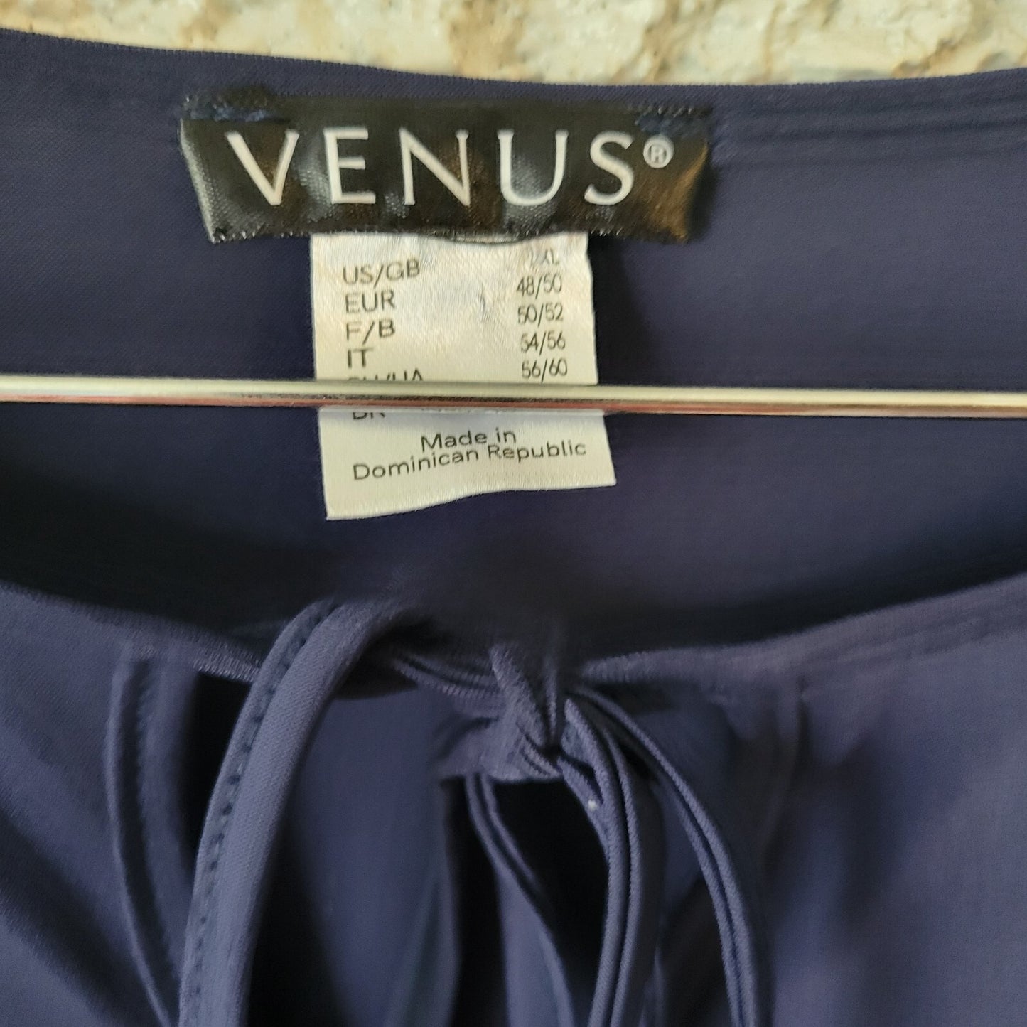 Venus Women Dress Extra Large XL Batwing Sleeve Blue High Low Poly Blend Keyhole