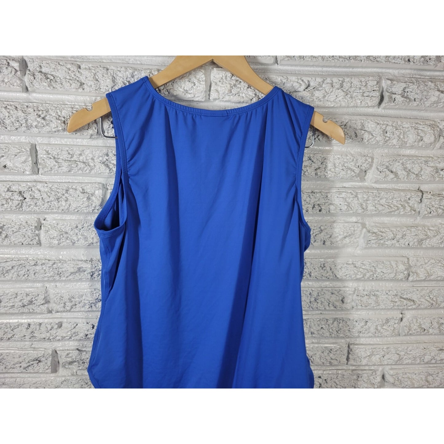 Andie Womens Bodysuit 1X Plus Snap Up Blue One Piece Sleeveless Intimates