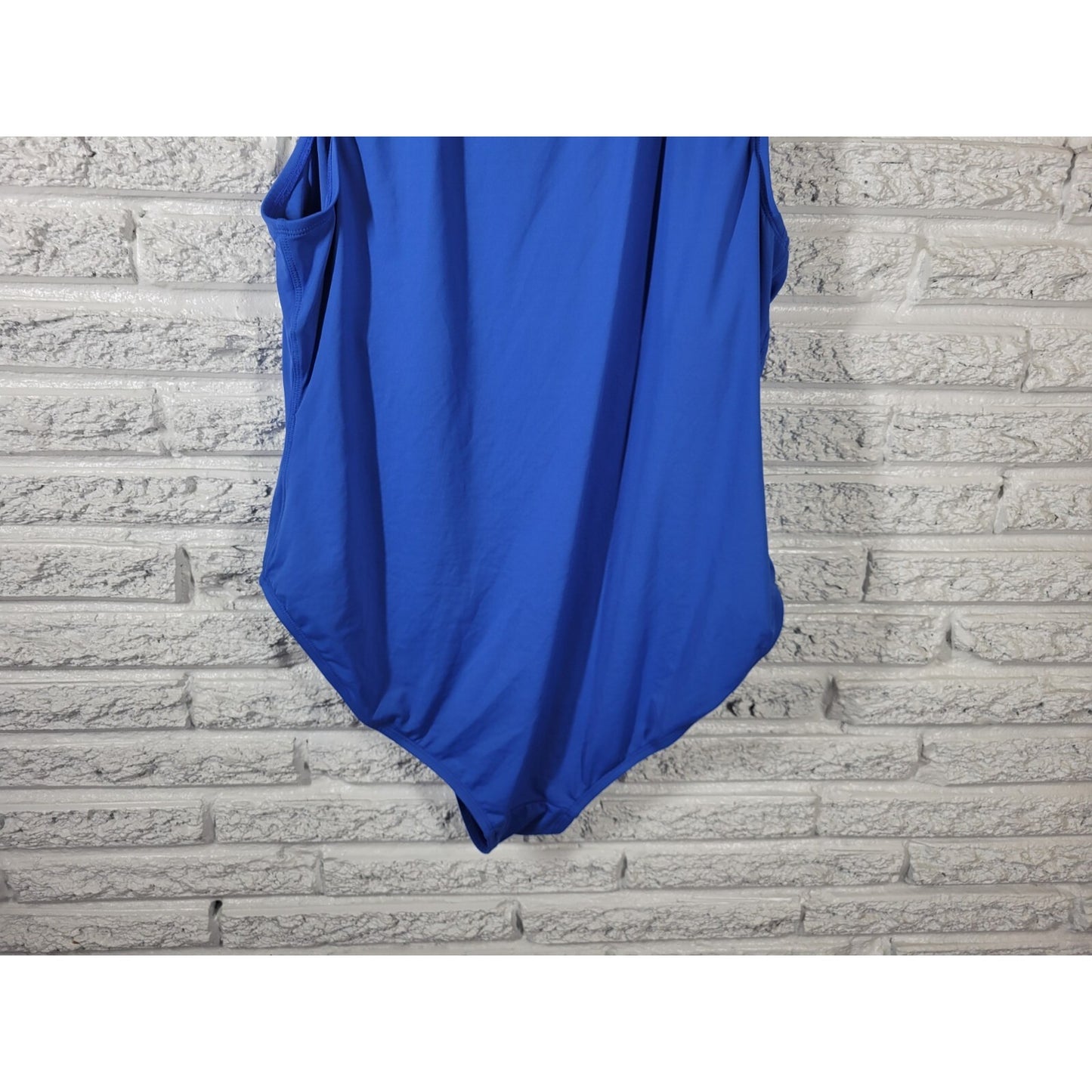 Andie Womens Bodysuit 1X Plus Snap Up Blue One Piece Sleeveless Intimates