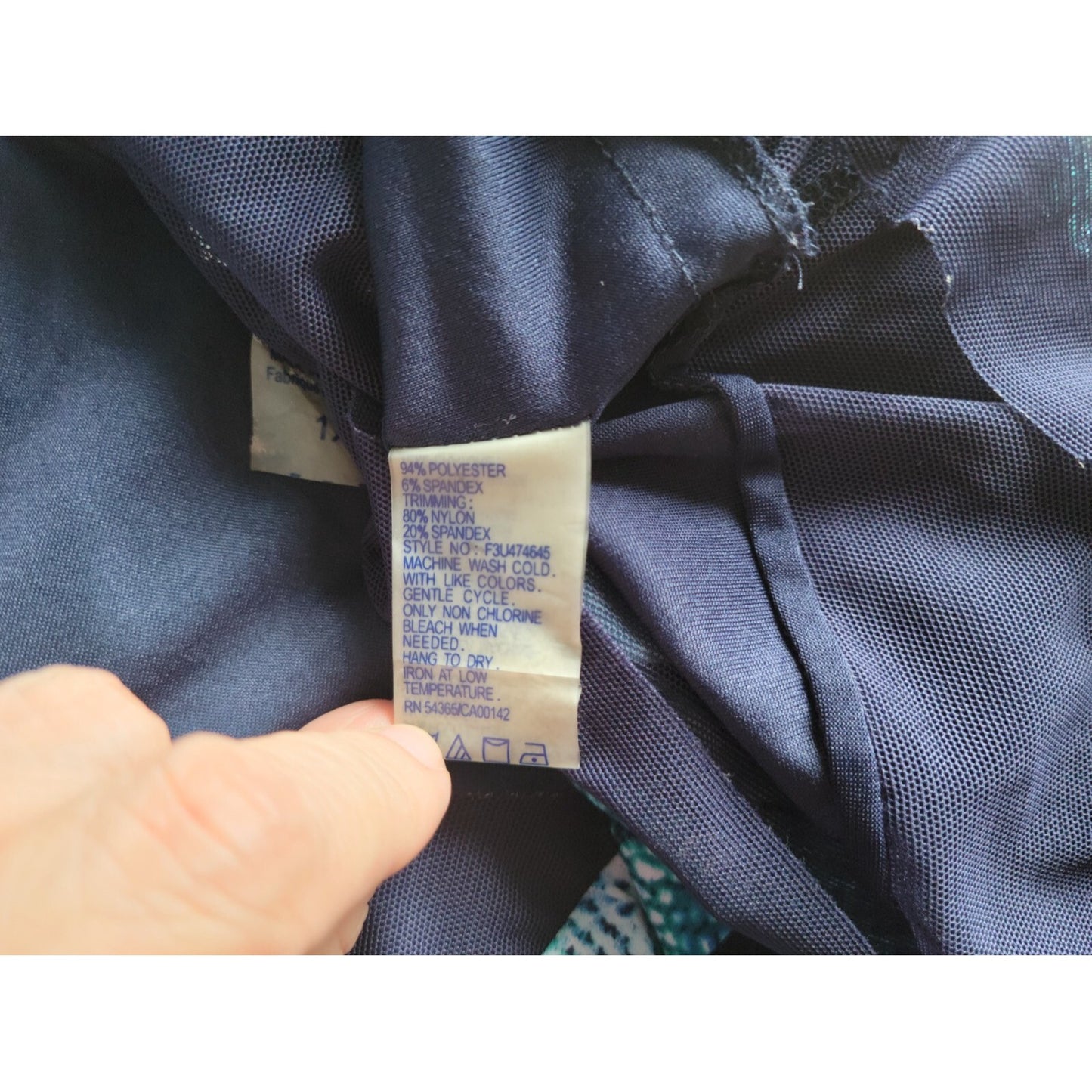 Peter Nygard Womens Top 1X Plus Tank Blue Animal Print Poly Blend Lined Comfy