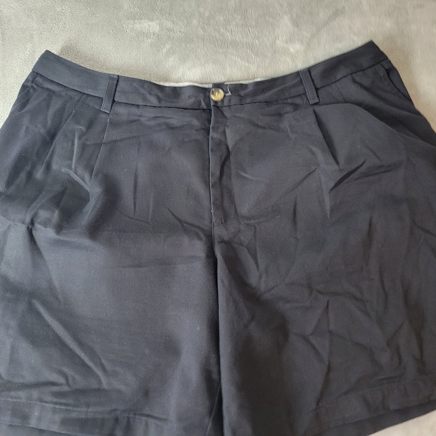 Liz Claiborne Audra Women Shorts 22W Plus Black Cotton Pockets Zip Elastic Waist