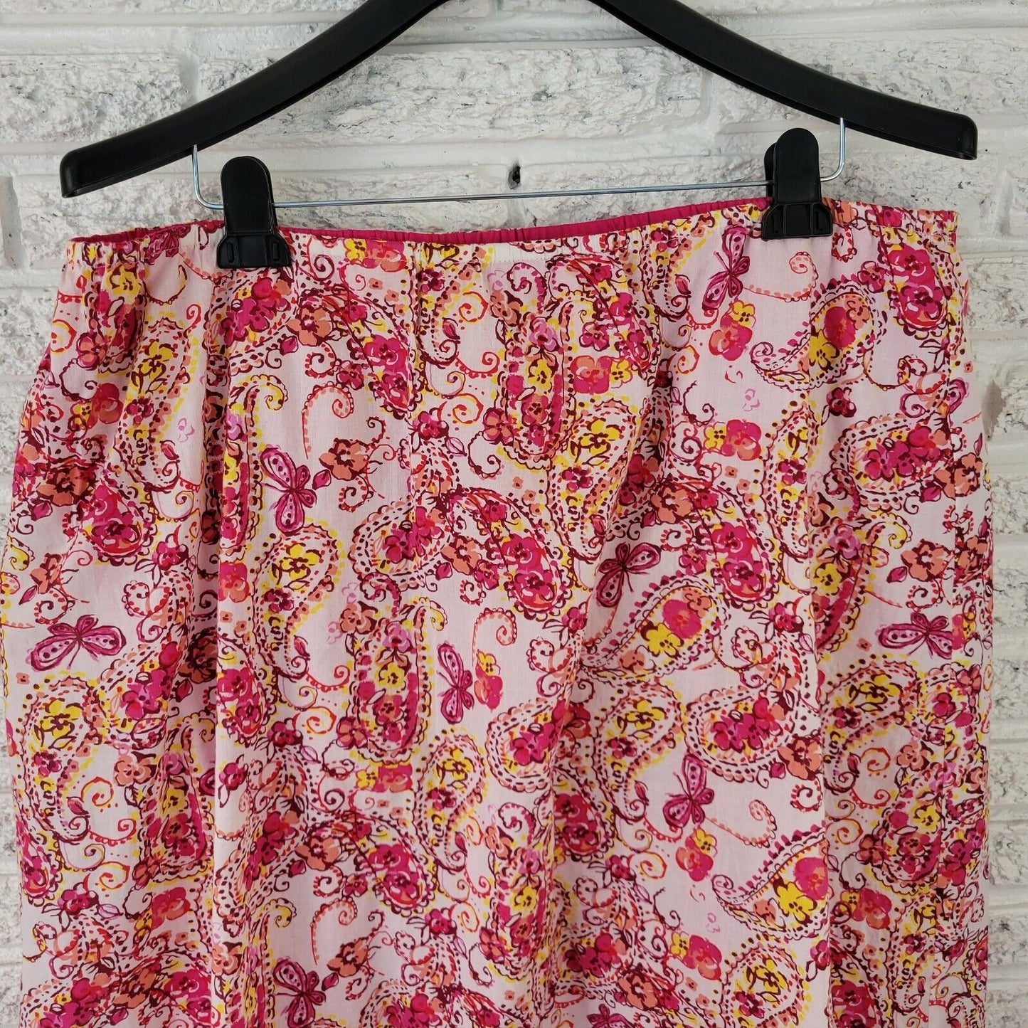 Fashion Bug Women Skirt 1X ALine Mini Pink Floral Lined Pull On Comfy Casual
