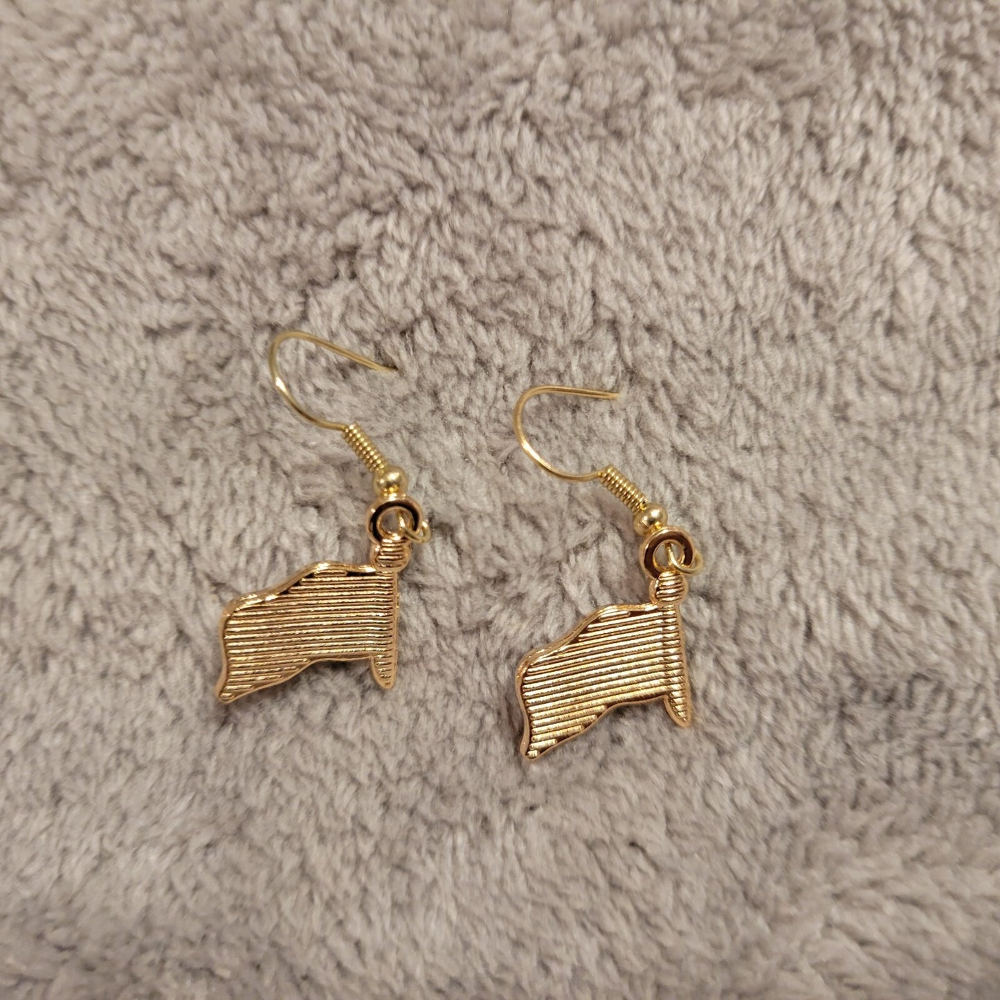 Fourth of July Patriotic Womens Earrings One Pair USA Flag Pole Hanging Dangle