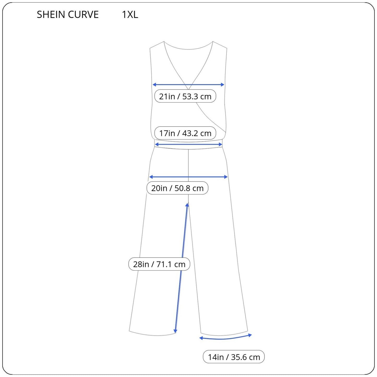 Shein Curve Womens Jumpsuit 1XL Plus Sleeveless Black Zip Office Poly Blend