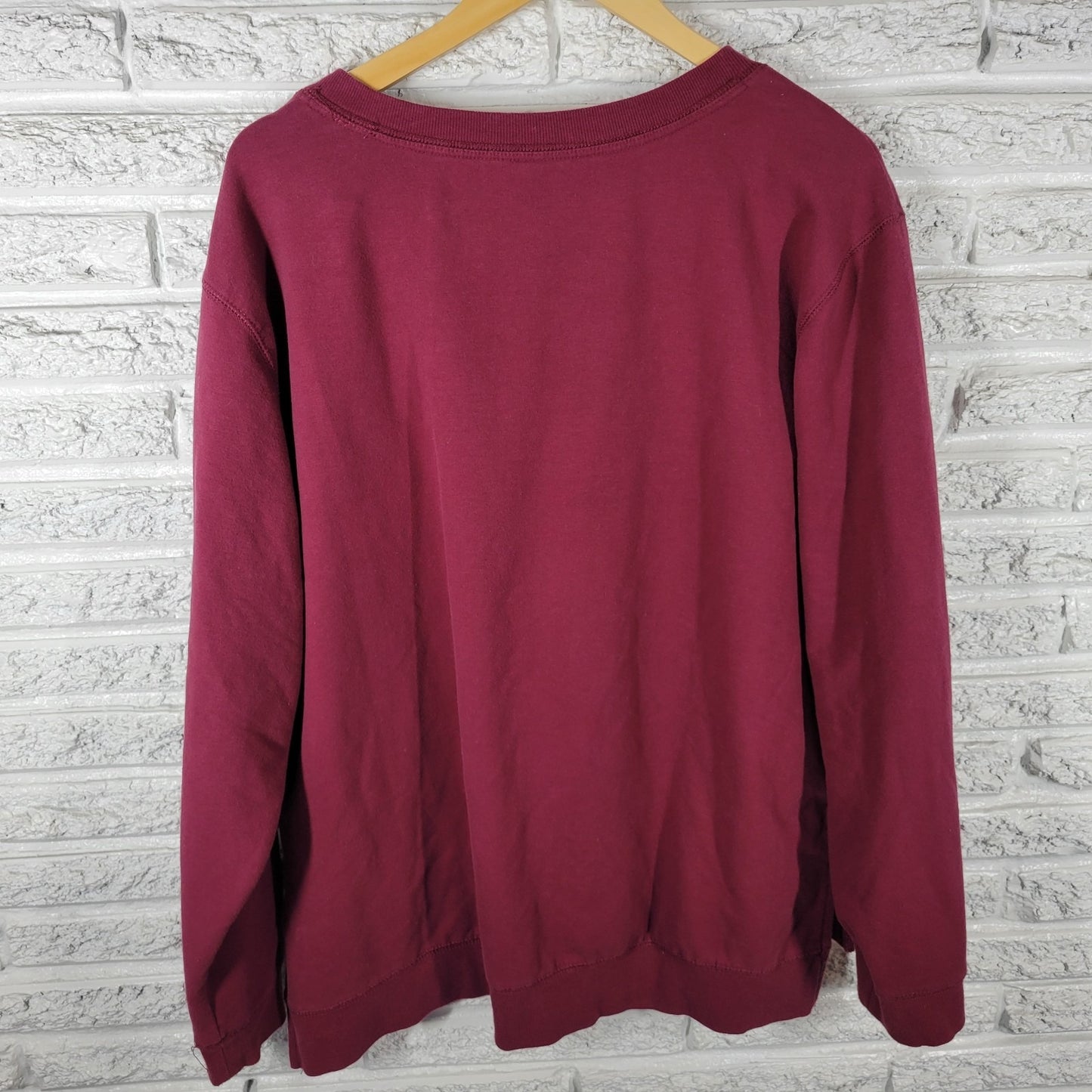 Wine OClock Womens Sweatshirt XXL Burgundy Long Sleeve Cotton Blend Activewear