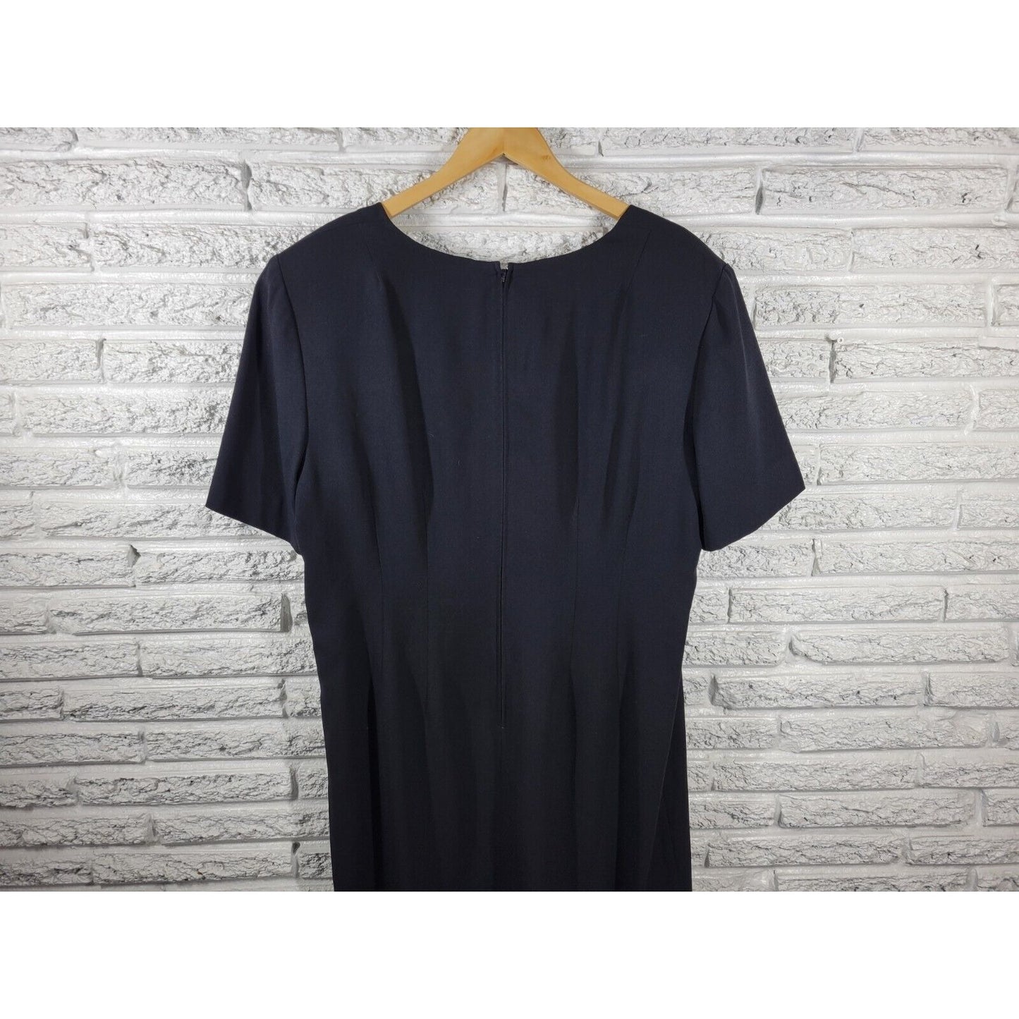 Maggy London Womens Dress 20 Plus Short Sleeve Basic Black Zip Lined Office