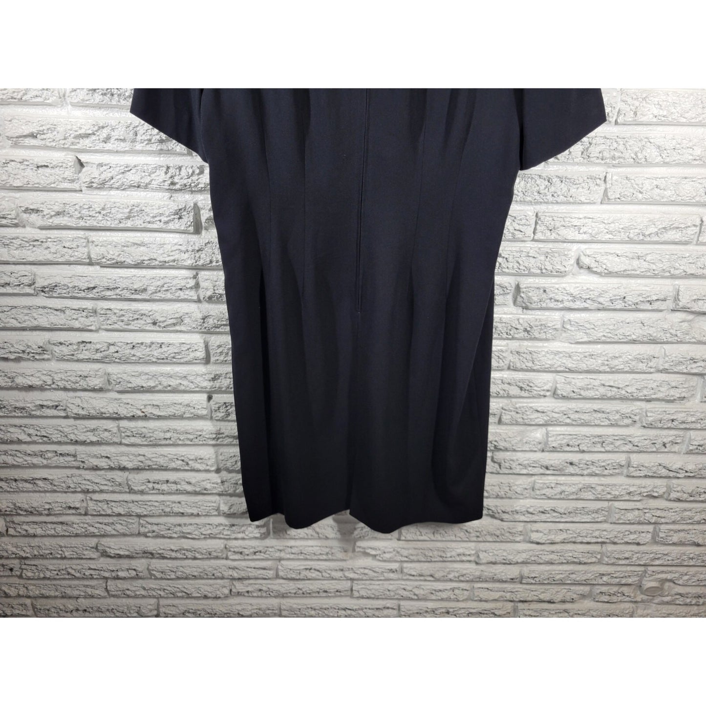 Maggy London Womens Dress 20 Plus Short Sleeve Basic Black Zip Lined Office