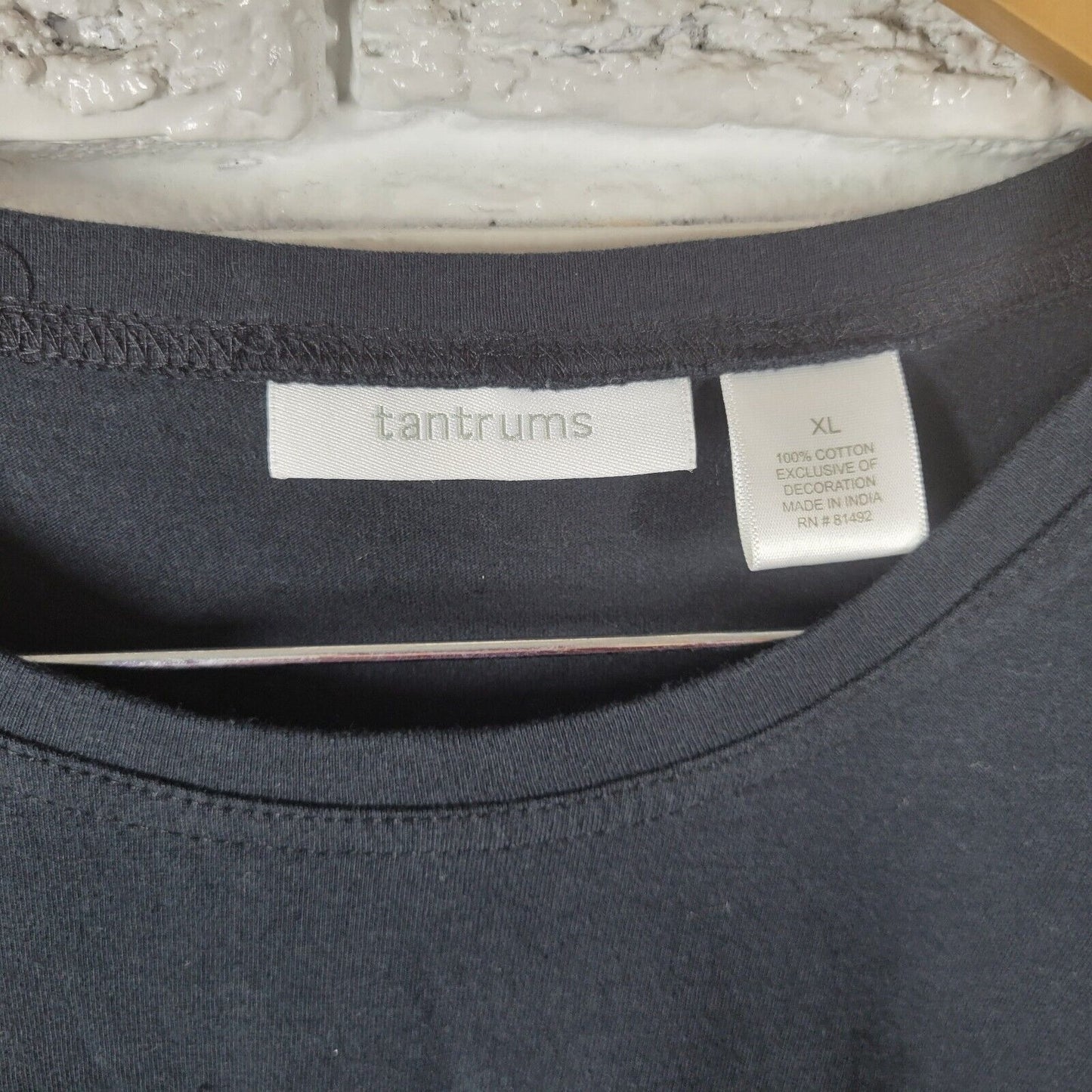 Halloween Tantrums Women Top XL Tee 3/4 Sleeve Black Jackolantern Cotton Sequins