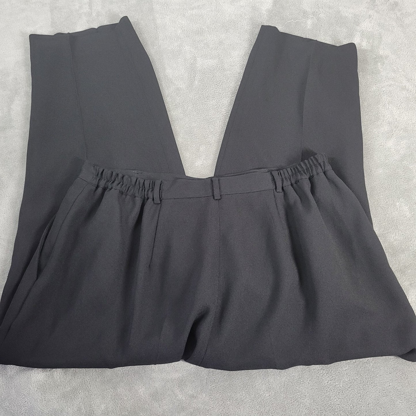 Dress Barn Womens Pants 20W Plus Capri Black Lined Pleated Office Casual Zip Fly