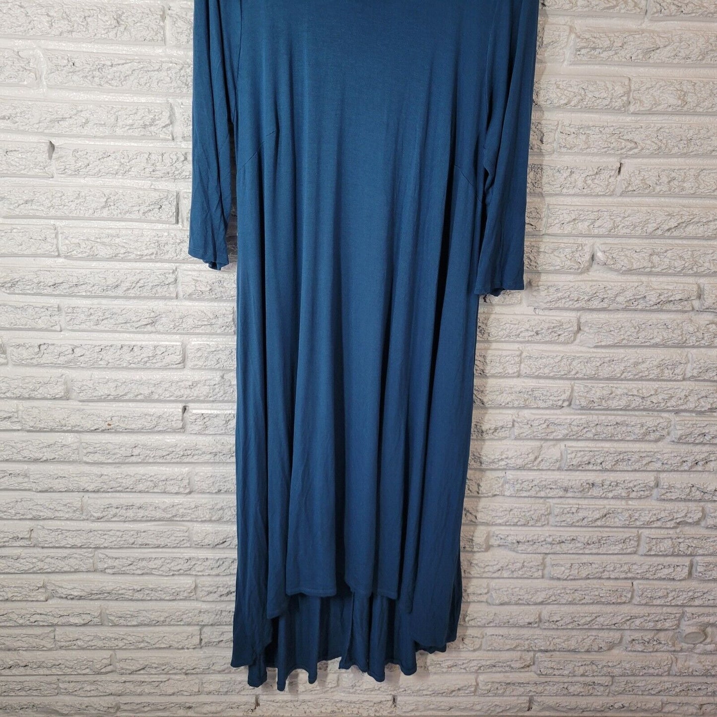 Lane Bryant Women Dress 18 20 Plus Midi 3/4 Sleeve Blue Comfy Casual Rayon Blend
