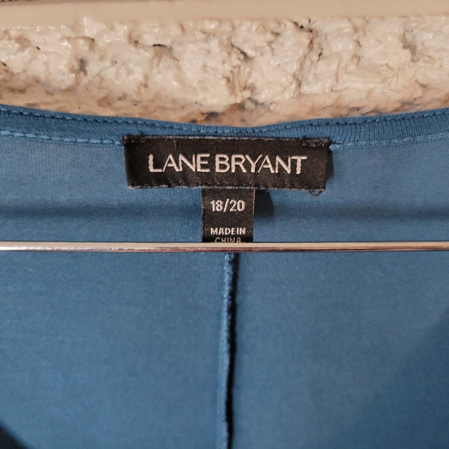 Lane Bryant Women Dress 18 20 Plus Midi 3/4 Sleeve Blue Comfy Casual Rayon Blend