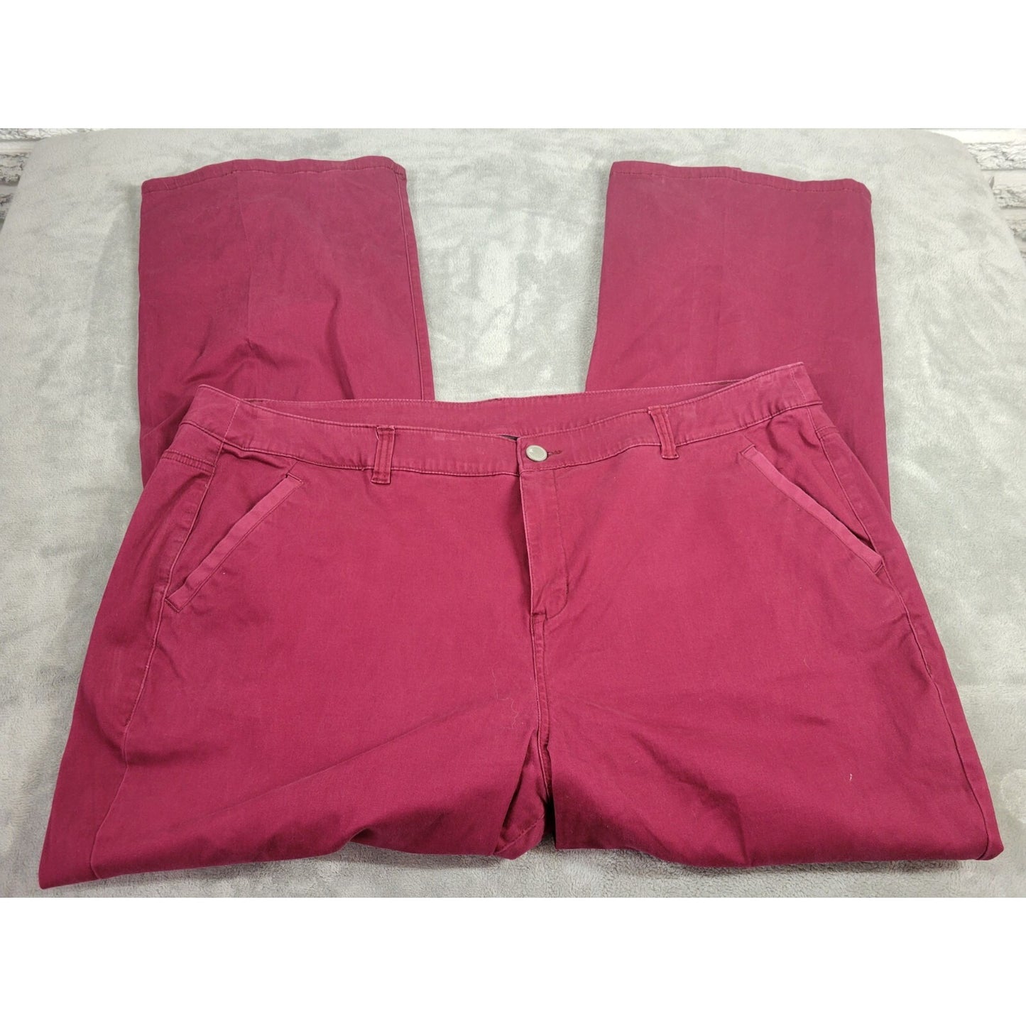 Lane Bryant Women Jeans 26 Plus Straight Leg Burgundy Soft Denim Zip Fly Comfort