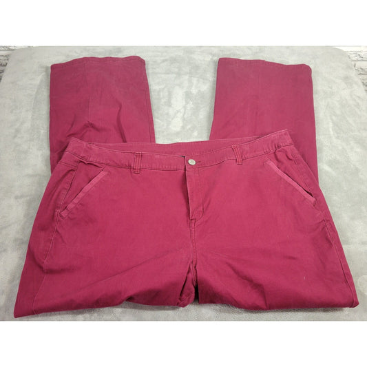 Lane Bryant Women Jeans 26 Plus Straight Leg Burgundy Soft Denim Zip Fly Comfort