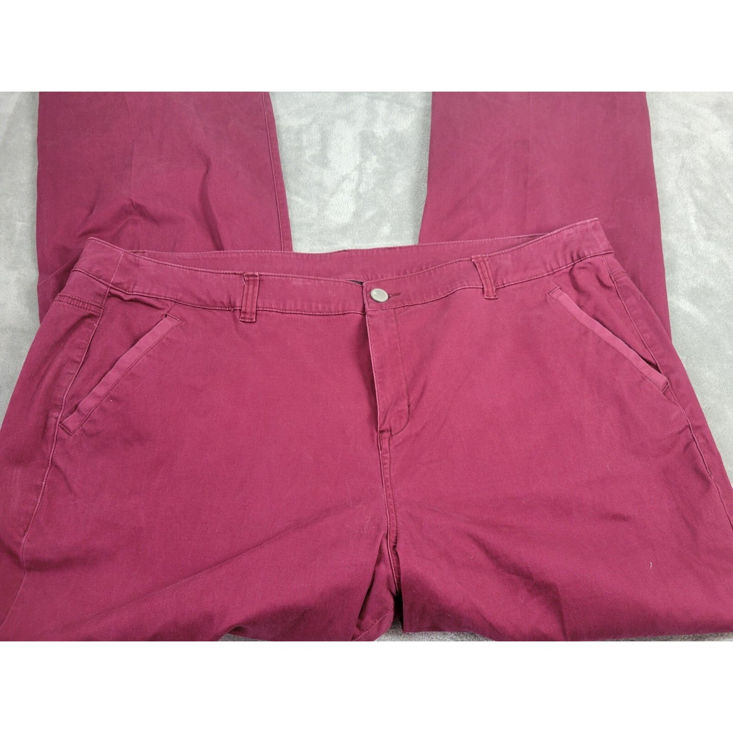 Lane Bryant Women Jeans 26 Plus Straight Leg Burgundy Soft Denim Zip Fly Comfort