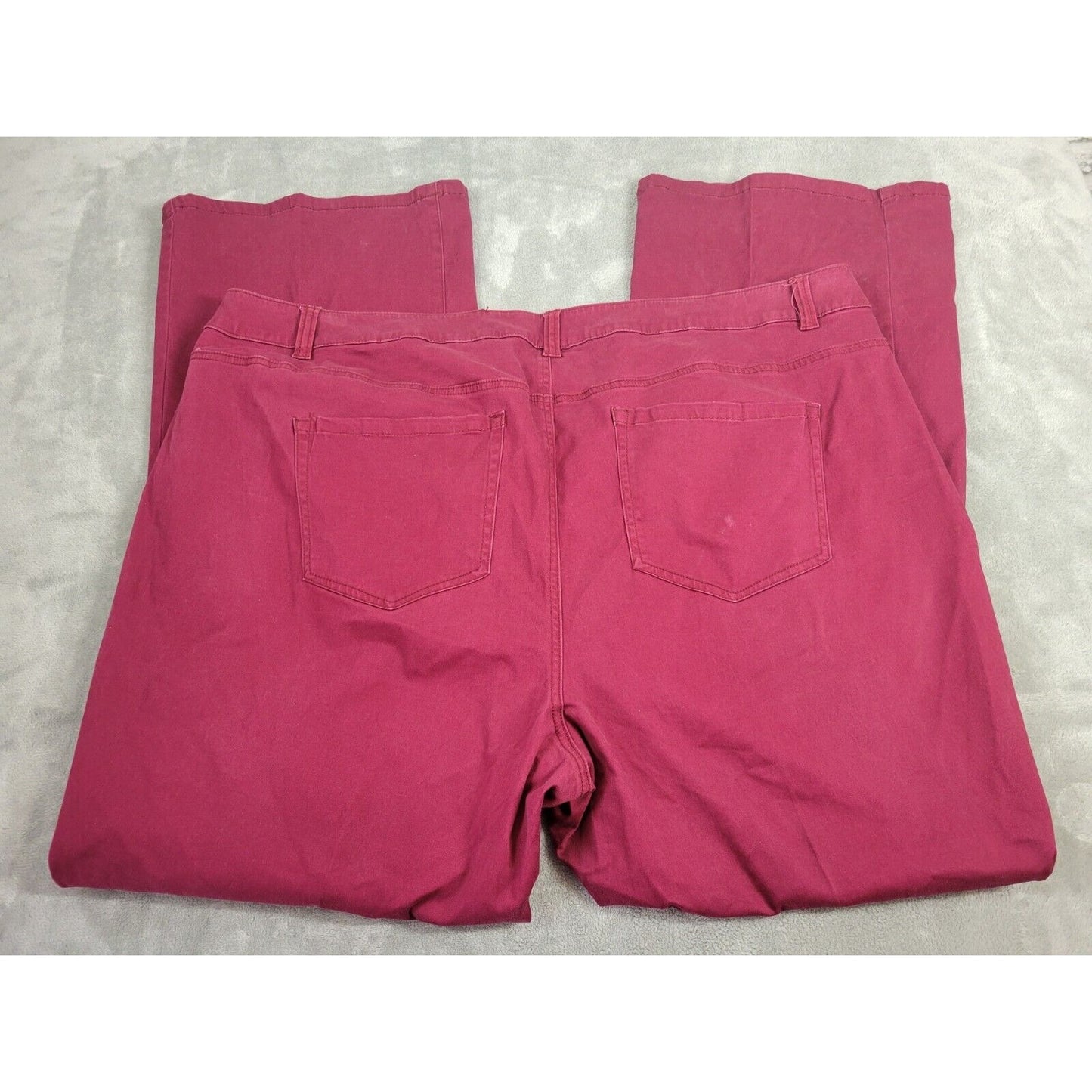 Lane Bryant Women Jeans 26 Plus Straight Leg Burgundy Soft Denim Zip Fly Comfort