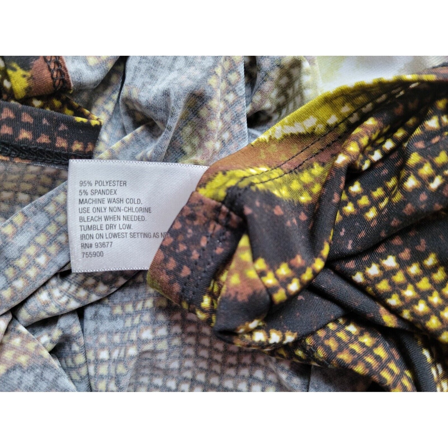 Worthington Women Top 1X Plus Cap Short Sleeve Pullover Brown Geometric Office