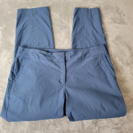 Worthington Womens Pants 18 Plus Straight Leg Cornflower Blue Office Zip Fly