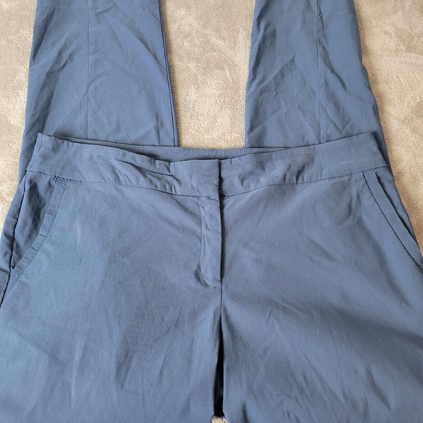 Worthington Womens Pants 18 Plus Straight Leg Cornflower Blue Office Zip Fly