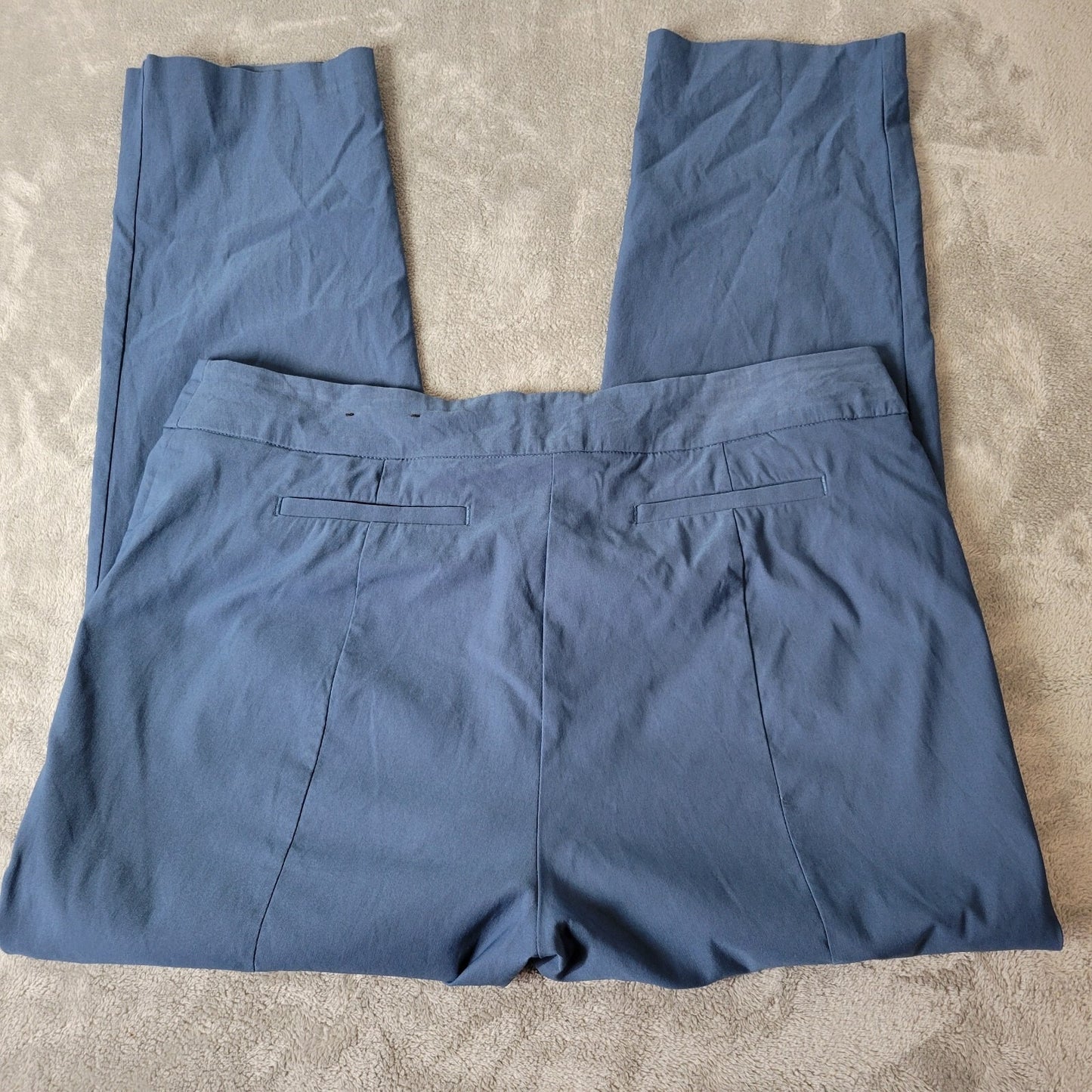 Worthington Womens Pants 18 Plus Straight Leg Cornflower Blue Office Zip Fly