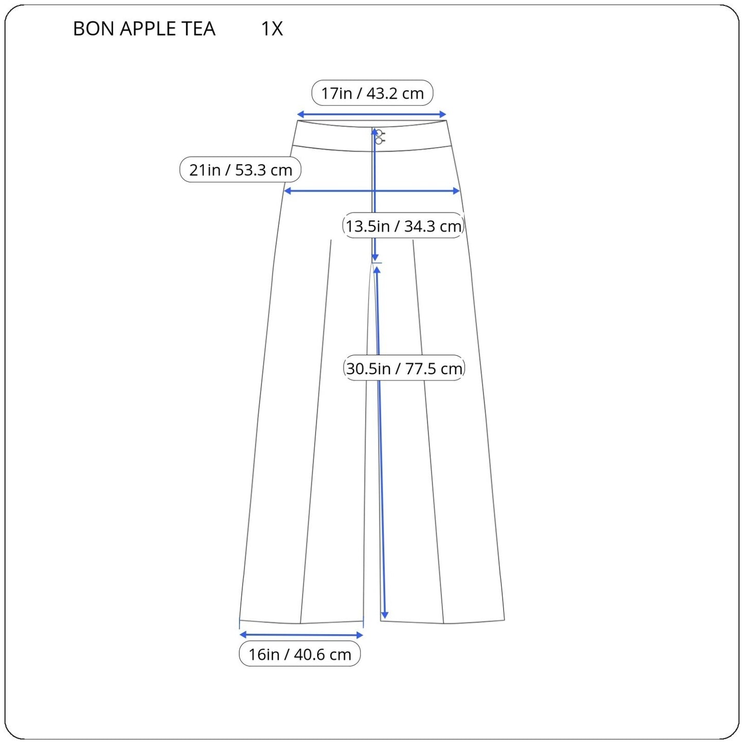 Bon Apple Tea Womens Pants 1X Plus Wide Leg Lounge Pull On Purple Watercolor