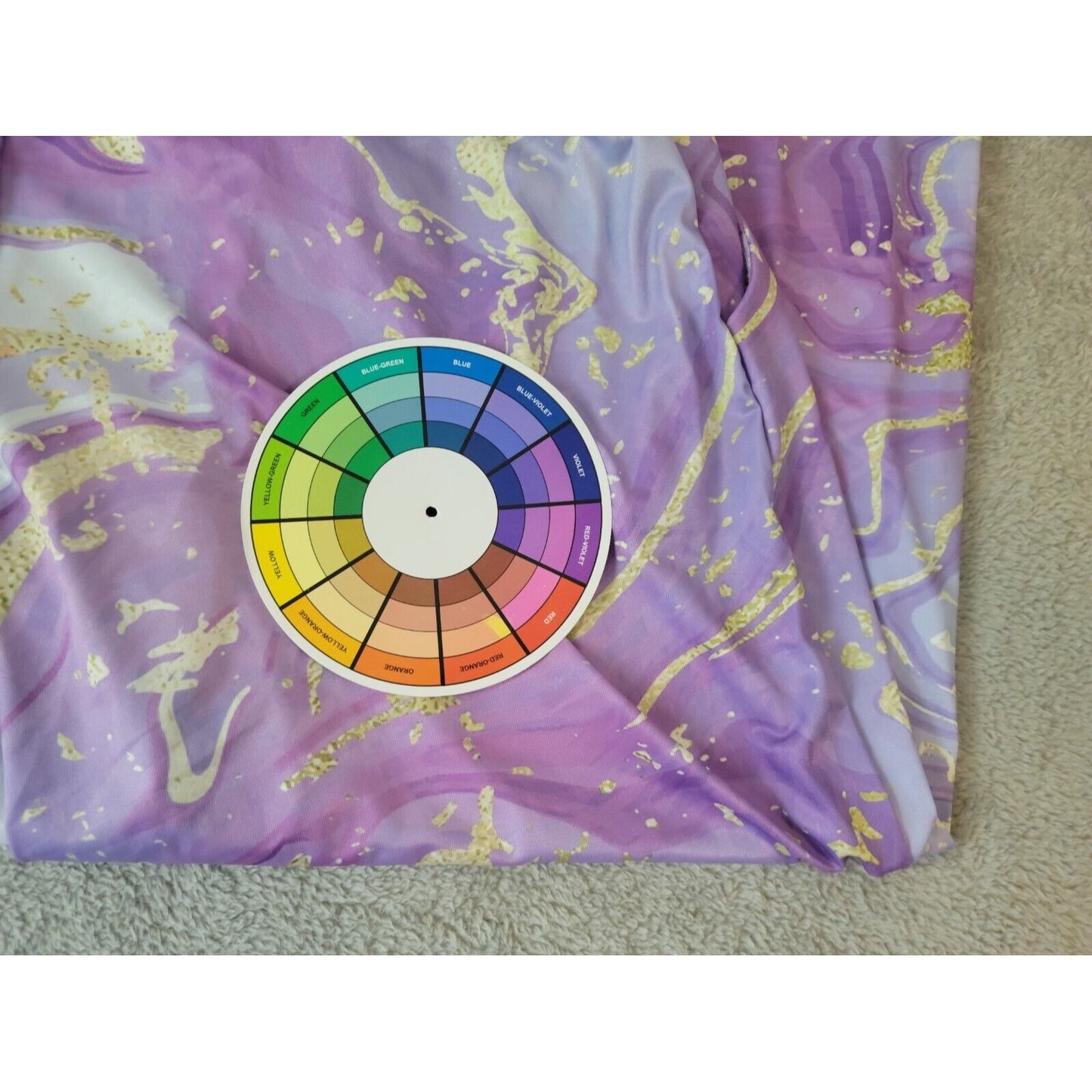 Bon Apple Tea Womens Pants 1X Plus Wide Leg Lounge Pull On Purple Watercolor