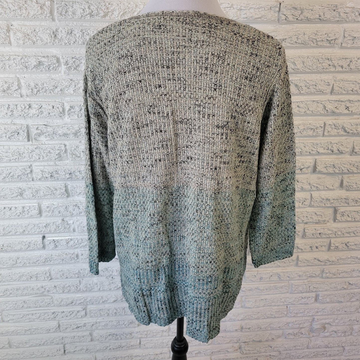 Avenue Womens Sweater 18 20 Plus Tunic Blue Gray Marled Cable Soft Lightweight