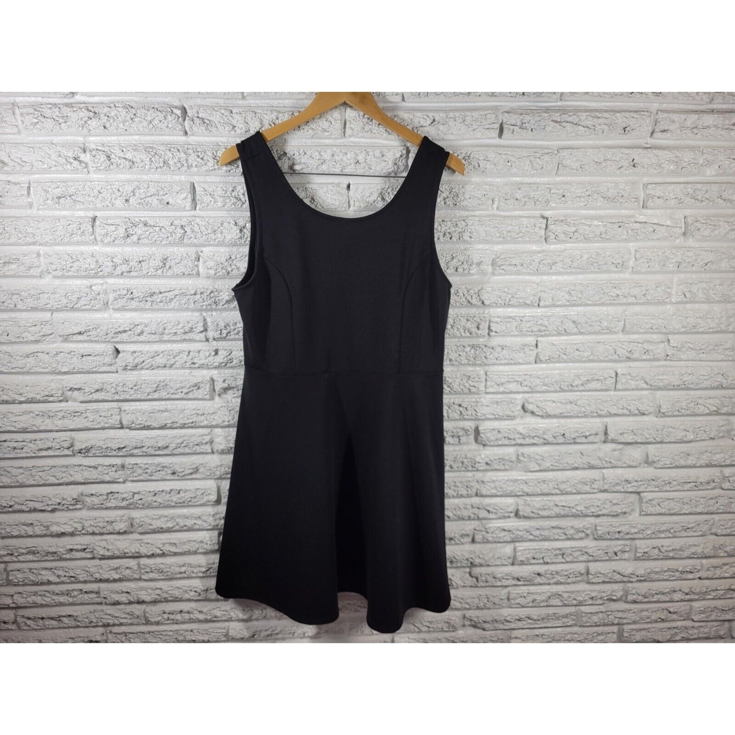 Forever 21 Womens Dress 2X Tank Mini Fit Flare Black Pullover Casual Poly Blend