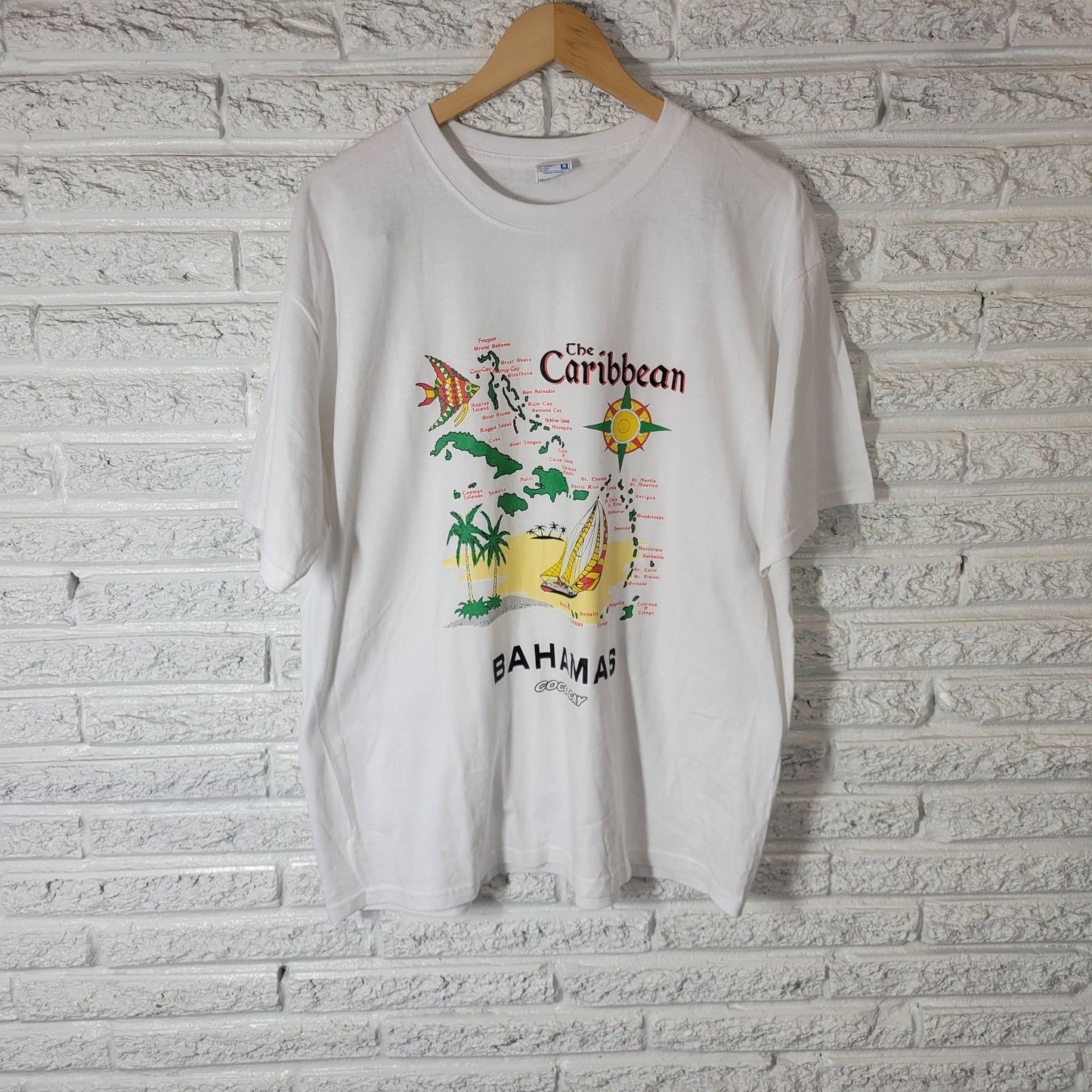 Womens Top Extra Large Tee XL Short Sleeve Caribbean Bahamas Vacation Souvenir