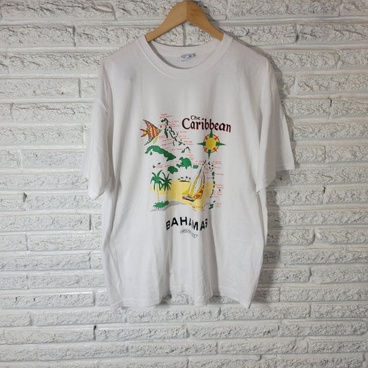 Womens Top Extra Large Tee XL Short Sleeve Caribbean Bahamas Vacation Souvenir