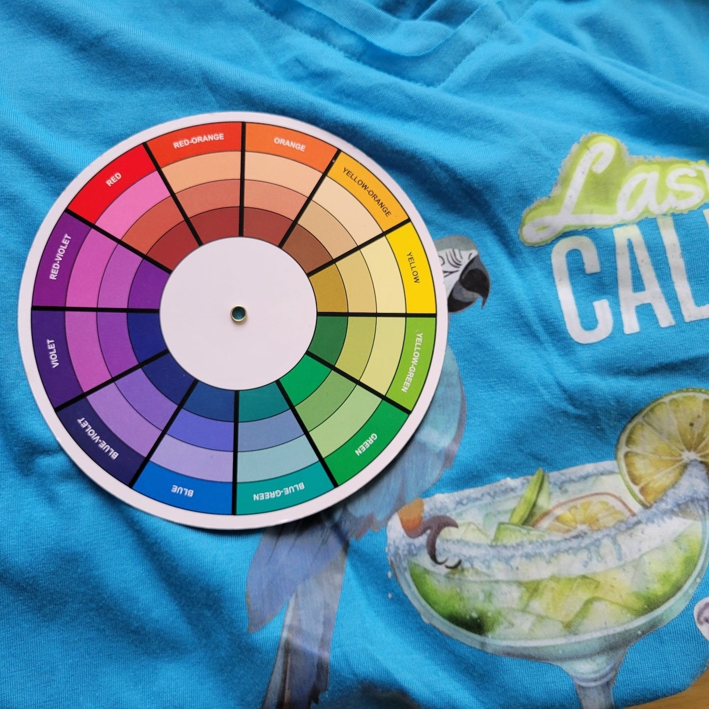 Womens Top 3XL Plus Tee Parrot Margarita Blue Last Call Raglan Sleeve Poly Blend