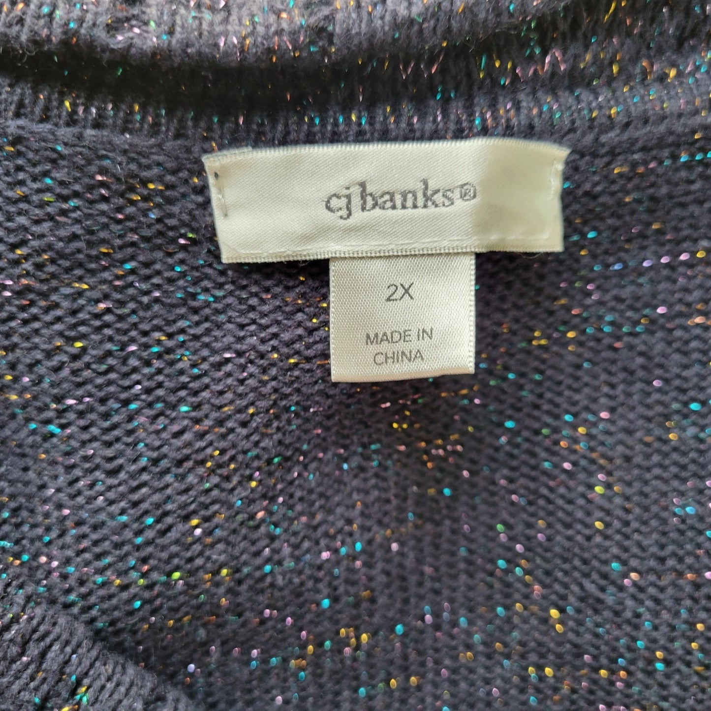 CJ Banks Womens Sweater 2X Plus Cardigan Blue Office Casual Cotton Blend