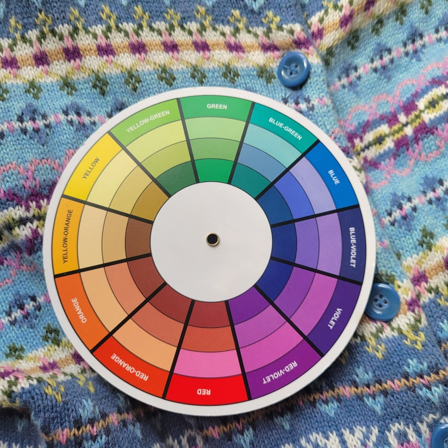 Tiara International Womens Sweaater XL Cardigan Blue Geometric Pockets Casual