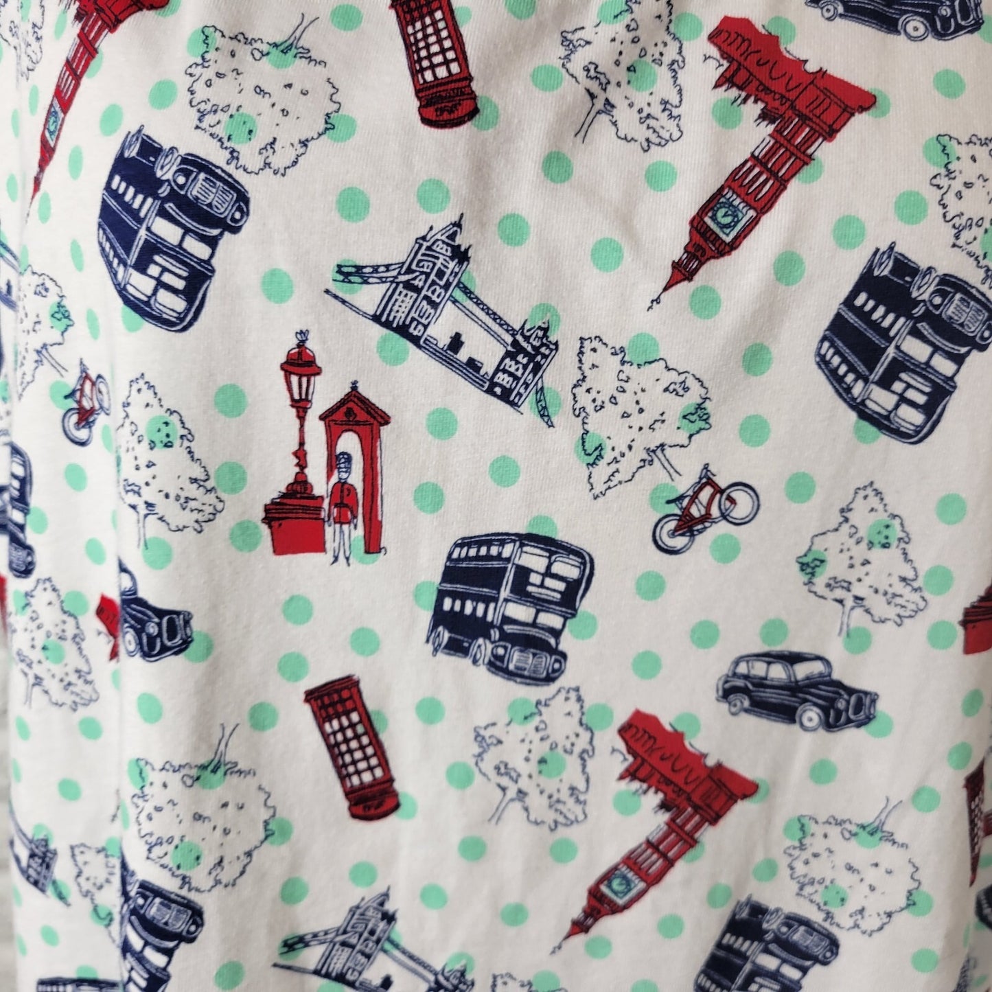 Jasmine Ginger Womens Pajama Top 1X Plus Tee London England Lightweight Blue Red