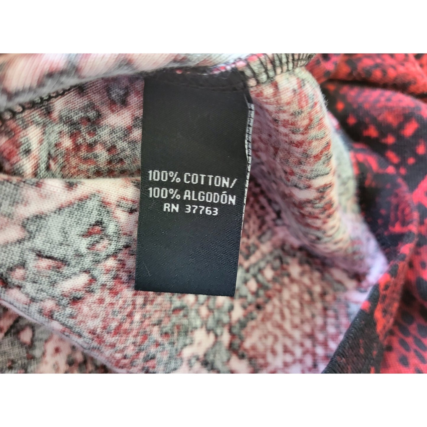 Rafaella Womens Top 1X Plus Cardigan Button Up Red Animal Print Cotton Comfy