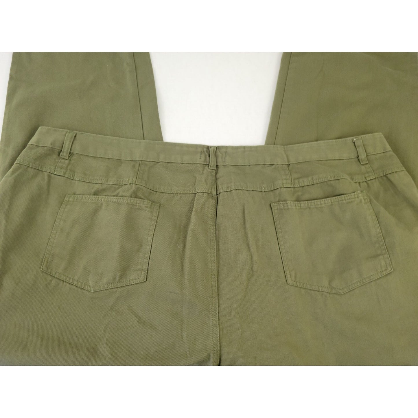 Jessica London Womens Jeans 34W Plus Straight Leg Green Denim Cotton Zip New