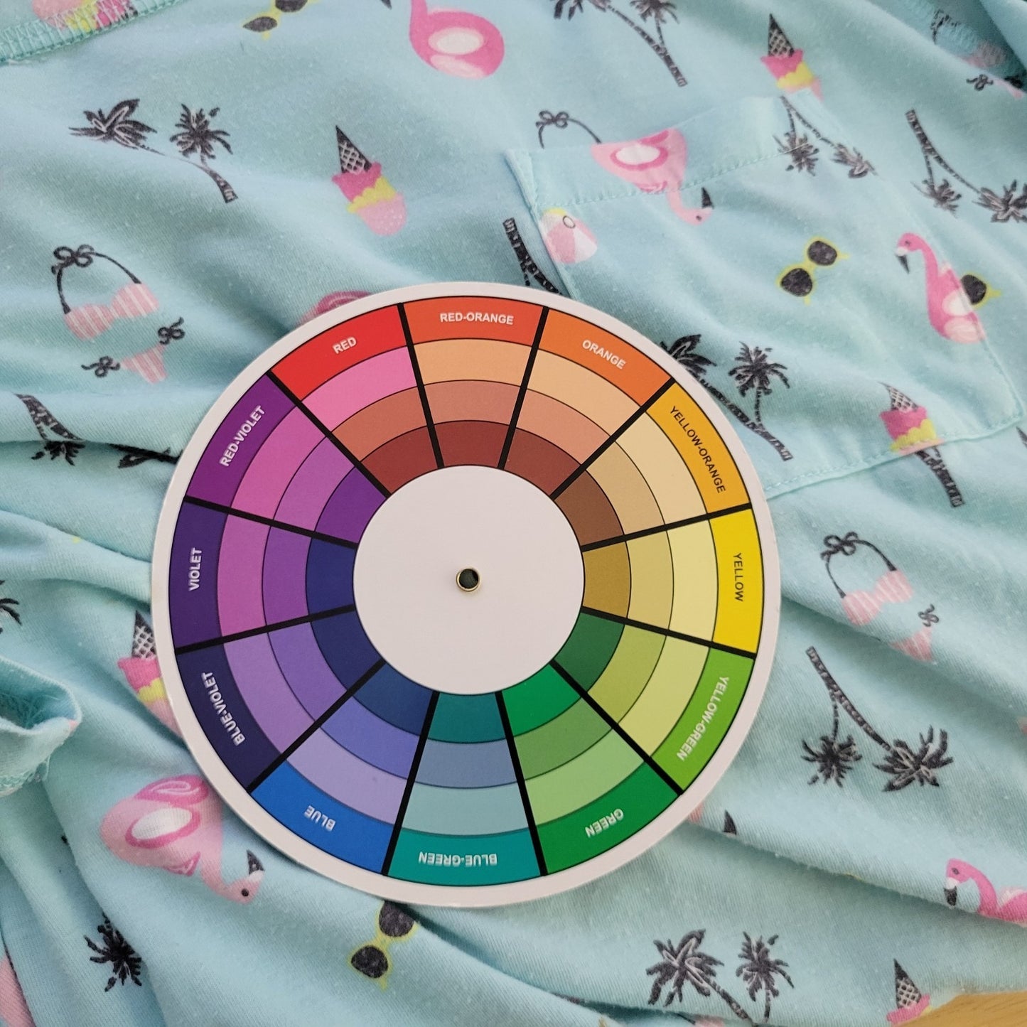 Coral Bay Womens Pajama Top Nightgown 1X Plus Flamingos Blue Loungewear Comfy