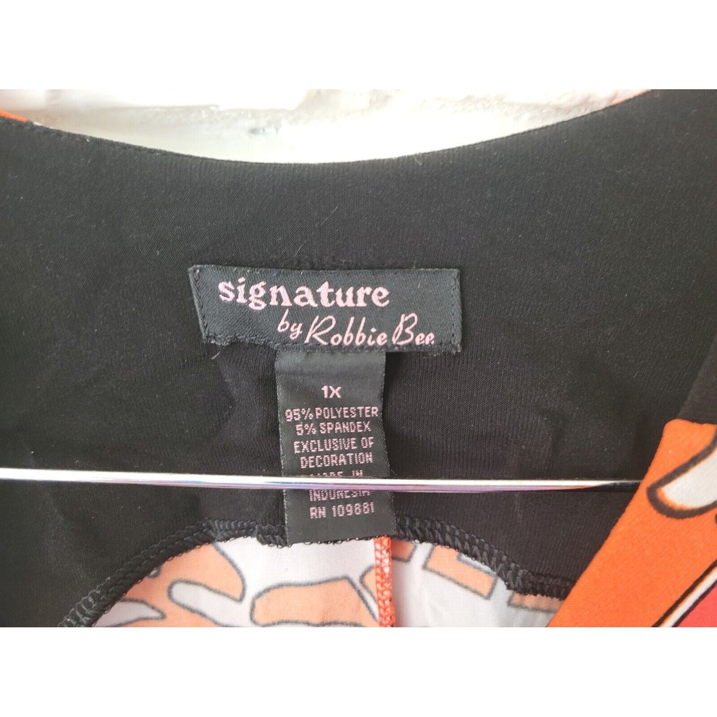 Signature Robbie Bee Women Dress 1X Tank Mini Sleeveless Studded Red Geometric