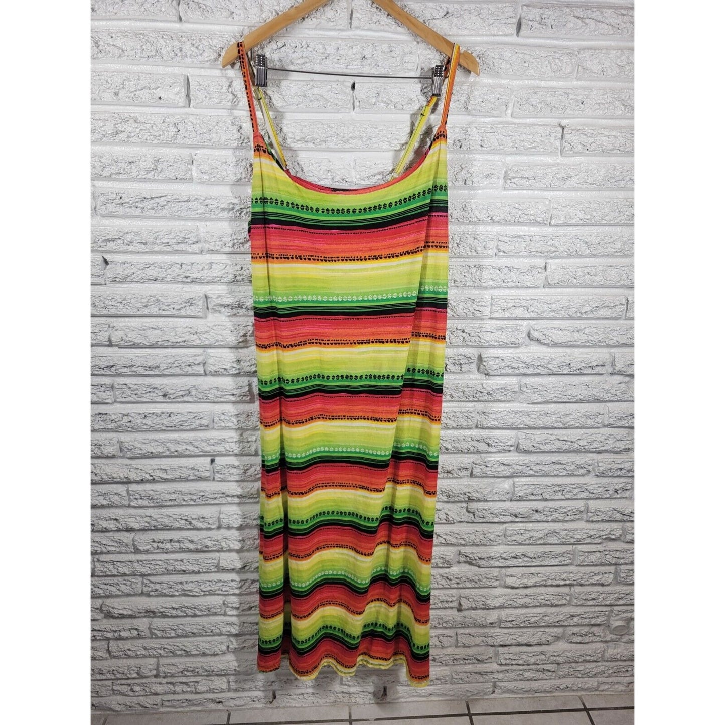 Rouge Women Dress 3X Plus Slip Midi Fluorescent Red Adjustable Spaghetti Strap